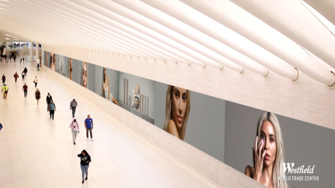 SKKN BY KIM, the skincare line developed by Kim Kardashian, launches the first 3D digital media campaign on the iconic 100-yard screen in the Oculus at Westfield World Trade Center. (Photo: Business Wire)